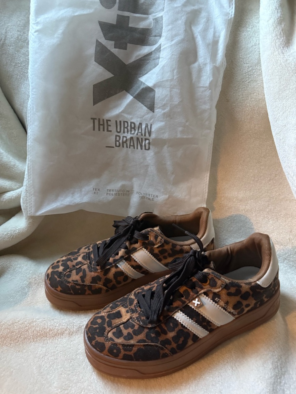 XTI Leopard Print Platform Sneakers in Brown